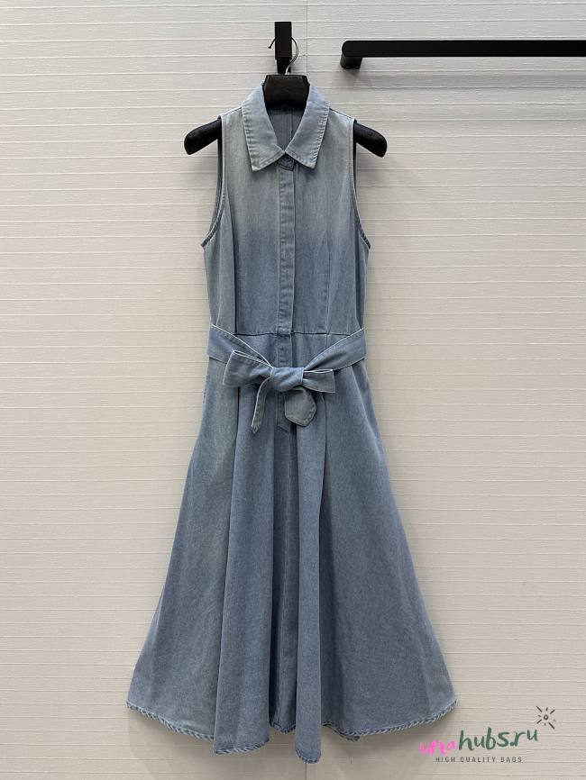 Ralph Lauren Blue Peyten Cotton Denim Day Dress - 1
