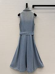 Ralph Lauren Blue Peyten Cotton Denim Day Dress - 3
