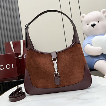 Gucci Jackie 1961 medium shoulder bag soft suede 31.5x22x4.5cm