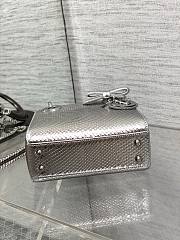Dior Mini Lady Bag Silver Bow 17cm - 3