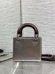 Dior Mini Lady Bag Silver Bow 17cm - 2
