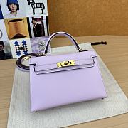 Hermes Mini Kelly light Purple Epsom Gold  - 1