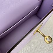 Hermes Mini Kelly light Purple Epsom Gold  - 5