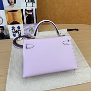 Hermes Mini Kelly light Purple Epsom Gold  - 2