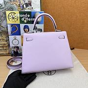 Hermes Kelly 25 Bag Light Purple Silver Epsom  - 5