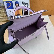 Hermes Kelly 25 Bag Light Purple Silver Epsom  - 4