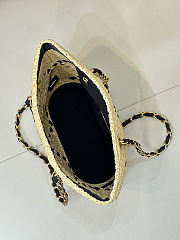Chanel Raffia Braided Grosgrain Ribbon Small 32x23x14cm - 6