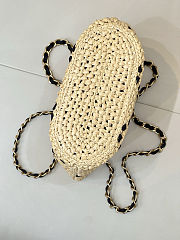 Chanel Raffia Braided Grosgrain Ribbon Small 32x23x14cm - 5