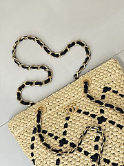 Chanel Raffia Braided Grosgrain Ribbon Small 32x23x14cm - 3