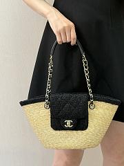 Chanel Shopping Bag Braided Straw Canvas 34x17x12.5cm - 3