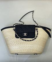 Chanel Raffia Canvas Black tote Bag 54x18x26cm - 1