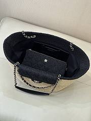 Chanel Raffia Canvas Black tote Bag 54x18x26cm - 5
