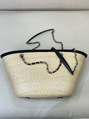 Chanel Raffia Canvas Black tote Bag 54x18x26cm - 4