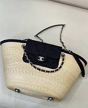 Chanel Raffia Canvas Black tote Bag 54x18x26cm - 3