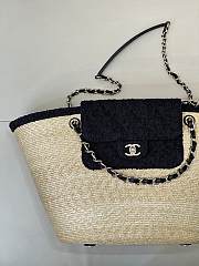 Chanel Raffia Canvas Black tote Bag 54x18x26cm - 2