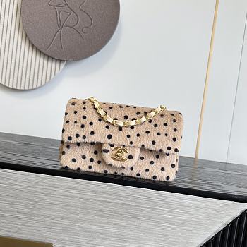 Chanel Flap Bag Light Beige Calf Hair Gold 20cm