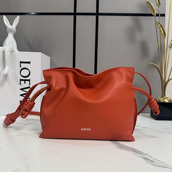 Loewe Orange leather flamenco clutch bag 23.5x18x9cmn