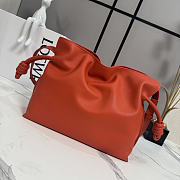 Loewe medium orange leather flamenco clutch bag 30x24.5x10cm - 3