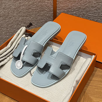 Hermes Oran Glacier Blue Slides