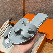 Hermes Oran Glacier Blue Slides - 4