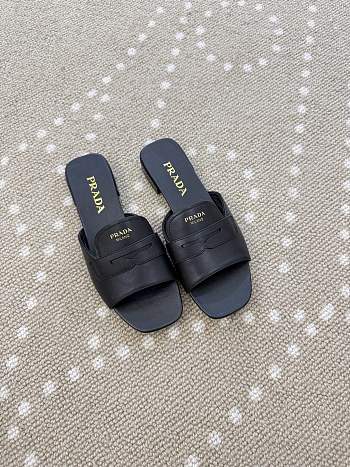 Prada Leather slide sandals black