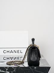 Chanel Handle Bag Black Caviar 20x13x9cm - 5