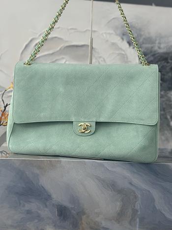 Chanel 26S Flap Bag MAXI suede Green 39cm