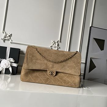 Chanel 26S Flap Bag MAXI suede brown 39cm