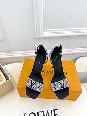 Louis Vuitton Gala Platform Sandal Black Satin 10cm - 2
