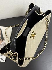 Chanel Small Coco Base Hobo Bag Beige Canvas and Black 35x24x12cm - 5