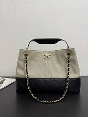 Chanel Small Coco Base Hobo Bag Beige Canvas and Black 35x24x12cm - 1