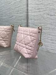 Dior Diorling Mini Bag Pink Lambskin 18x16.5x6cm - 3