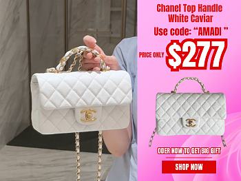 Chanel Top Handle White Caviar 22.5x13.5x6cm