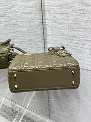 Dior Small Lady Bag Khaki 20x17x8cm - 5