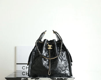 Chanel Medium 25 Handbag Lambskin Black 40x30x15cm