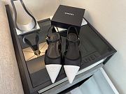 Chanel Slingback Black White Flat - 1