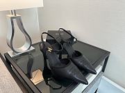 Chanel Slingback Full Black Heel 8.5cm - 1