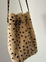 Chanel Pony Hair Cheetah Chain Bucket Bag 19x11x11cm - 3