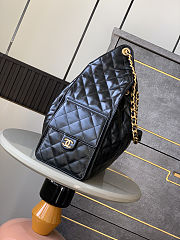 Chanel Medium 25 handbag Black Lambskin gold 40x30x15cm - 3