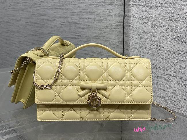 Dior My Mini Bag yellow Cannage Lambskin 21x11.5x4.5cm - 1