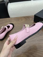 Chanel Calfskin Patent Mary Janes Flats Pink - 2
