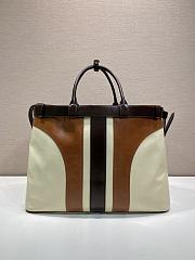 Prada Buckle antiqued leather bag with belt 48x34x18cm - 3
