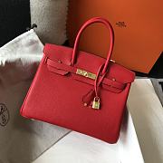 Hermes Birkin Bag Red Togo Gold  - 1