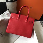 Hermes Birkin Bag Red Togo Gold  - 2