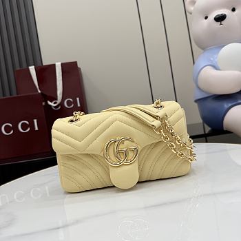 Gucci GG Marmont small shoulder bag light yellow 22x12.5x6cm