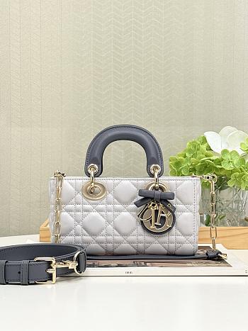 Dior Lady D-Joy Mini Bag Lambskin Grey 19x10.5x5.5cm - Unahubs
