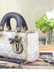 Dior Lady D-Joy Mini Bag Lambskin Grey 19x10.5x5.5cm - Unahubs - 5