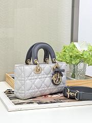 Dior Lady D-Joy Mini Bag Lambskin Grey 19x10.5x5.5cm - Unahubs - 4
