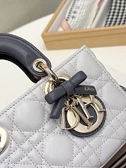 Dior Lady D-Joy Mini Bag Lambskin Grey 19x10.5x5.5cm - Unahubs - 3