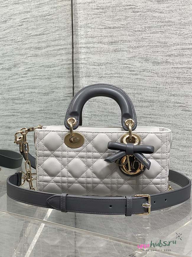 Dior Lady D-Joy Small Bag Lambskin Grey 22x6x12cm - Unahubs - 1
